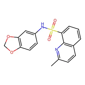 N-(1,3-benzodioxol-5-yl)-2-methylquinoline-8-sulfonamide structure
