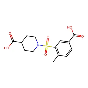 1-[(3-Carboxy-6-methylphenyl)sulfonyl]piperidine-4-carboxylic acid structure