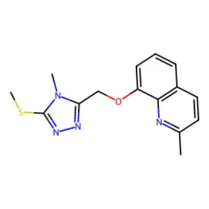 2-Methyl-8-[(4-methyl-5-methylsulfanyl-1,2,4-triazol-3-yl)methoxy]quinoline structure