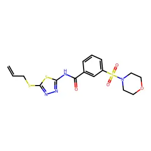 N-[5-(allylthio)-1,3,4-thiadiazol-2-yl]-3-(4-morpholinylsulfonyl)benzamide structure