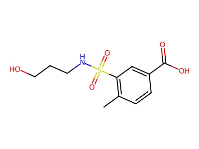 3-[(3-Hydroxypropyl)sulfamoyl]-4-methylbenzoic acid structure
