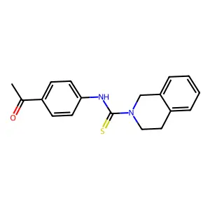 N-(4-acetylphenyl)-3,4-dihydro-1H-isoquinoline-2-carbothioamide structure