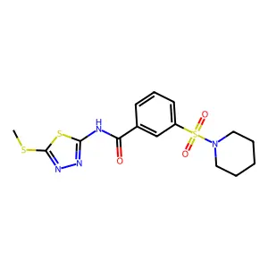 N-(5-methylsulfanyl-1,3,4-thiadiazol-2-yl)-3-piperidin-1-ylsulfonylbenzamide structure