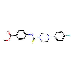 Methyl 4-{[4-(4-fluorophenyl)piperazine-1-carbothioyl]amino}benzoate structure