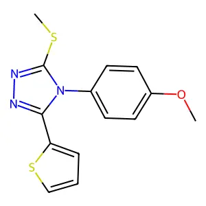 4-(4-methoxyphenyl)-3-(methylthio)-5-(thiophen-2-yl)-4H-1,2,4-triazole structure