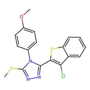 3-(3-chloro-1-benzothiophen-2-yl)-4-(4-methoxyphenyl)-5-(methylsulfanyl)-4H-1,2,4-triazole structure