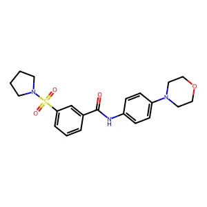 N-[4-(4-morpholinyl)phenyl]-3-(1-pyrrolidinylsulfonyl)benzamide structure