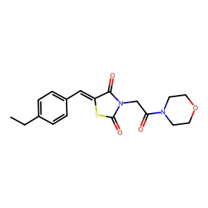 (Z)-5-(4-ethylbenzylidene)-3-(2-morpholino-2-oxoethyl)thiazolidine-2,4-dione structure