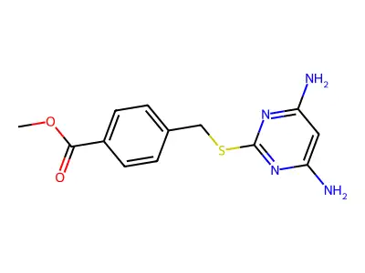 Methyl 4-[(4,6-diaminopyrimidin-2-ylthio)methyl]benzoate structure
