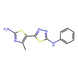 5-(2-amino-4-methyl-1,3-thiazol-5-yl)-N-phenyl-1,3,4-thiadiazol-2-amine structure