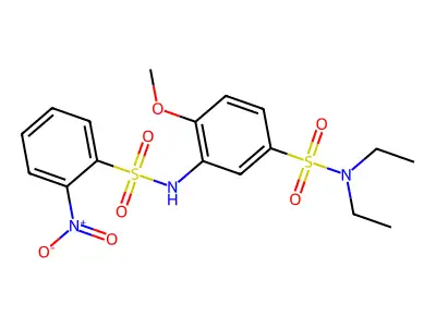 N,N-diethyl-4-methoxy-3-[(2-nitrophenyl)sulfonylamino]benzenesulfonamide structure