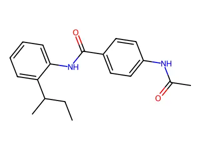 4-acetamido-N-(2-butan-2-ylphenyl)benzamide structure