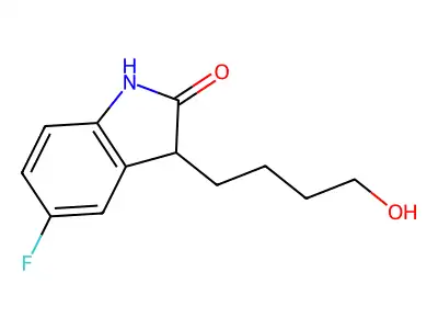 5-Fluoro-3-(4-hydroxybutyl)-1,3-dihydroindol-2-one structure