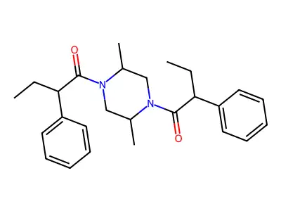 1-[2,5-Dimethyl-4-(2-phenylbutanoyl)piperazin-1-yl]-2-phenylbutan-1-one structure