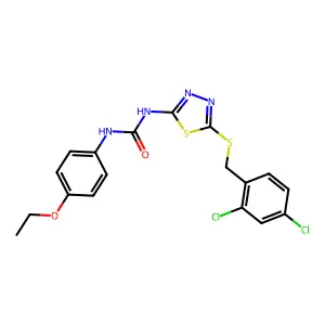 1-[5-[(2,4-dichlorophenyl)methylsulfanyl]-1,3,4-thiadiazol-2-yl]-3-(4-ethoxyphenyl)urea structure