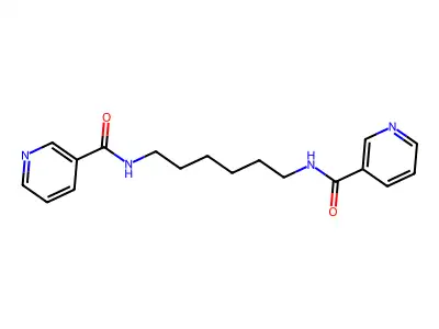N,N'-hexamethylenebis(3-pyridinecarboxamide) structure