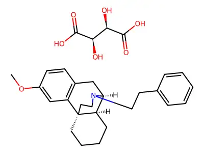 Morphinan, 3-methoxy-17-phenethyl-, tartrate, (+)- structure
