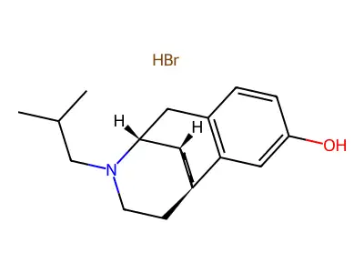 Morphinan-3-ol, 17-isobutyl-, hydrobromide, (-)- structure