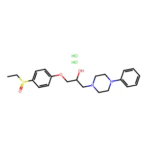 2-Propanol, 1-(4-ethylsulfinylphenoxy)-3-(4-phenylpiperazinyl)-, dihydrochloride structure
