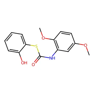 S-(2-Hydroxyphenyl) (2,5-dimethoxyphenyl)carbamothioate structure