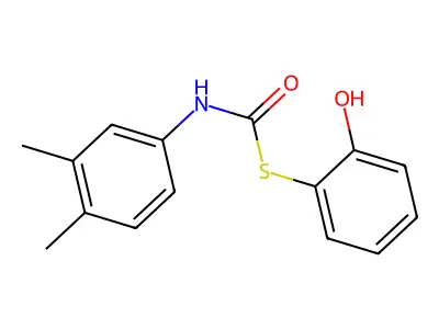 S-(2-Hydroxyphenyl) N-(3,4-xylyl)thiocarbamate structure
