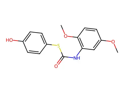 S-(4-Hydroxyphenyl) N-(2,5-dimethoxyphenyl)thiocarbamate structure