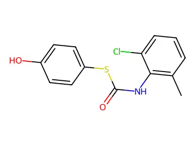 S-(4-Hydroxyphenyl) N-(2-chloro-6-methylphenyl)thiocarbamate structure