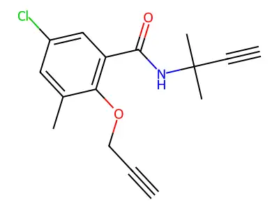 Benzamide, 5-chloro-N-(1,1-dimethyl-2-propynyl)-3-methyl-2-(2-propynyloxy)- structure