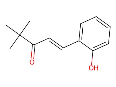 1-(2-hydroxyphenyl)-4,4-dimethylpent-1-en-3-one structure
