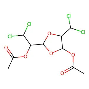 [2-(1-Acetyloxy-2,2-dichloroethyl)-5-(dichloromethyl)-1,3-dioxolan-4-yl] acetate structure