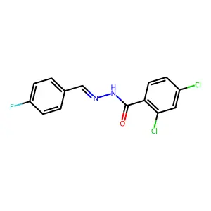 2,4-Dichloro-N-[(4-fluorophenyl)methylidene]benzene-1-carbohydrazonic acid structure