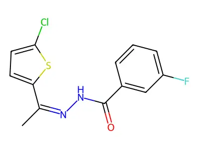 N'-[1-(5-Chlorothiophen-2-yl)ethylidene]-3-fluorobenzohydrazide structure