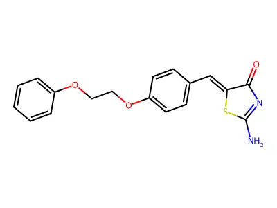 (5Z)-2-amino-5-[[4-(2-phenoxyethoxy)phenyl]methylidene]-1,3-thiazol-4-one structure