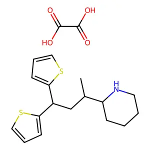 Piperidine, 1-(1-methyl-3,3-di-2-thienylpropyl)-, ethanedioate (1:1) structure