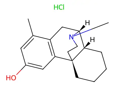 1,17-Dimethylmorphinan-3-ol--hydrogen chloride (1/1) structure