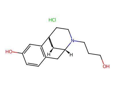 17-(3-Hydroxypropyl)morphinan-3-ol--hydrogen chloride (1/1) structure