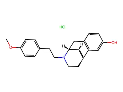 Morphinan-3-ol, 17-(p-methoxyphenethyl)-, hydrochloride, (-)- structure