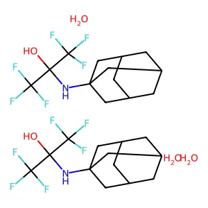 2-Propanol, 2-(1-adamantylamino)-1,1,1,3,3,3-hexafluoro-, sesquihydrate structure