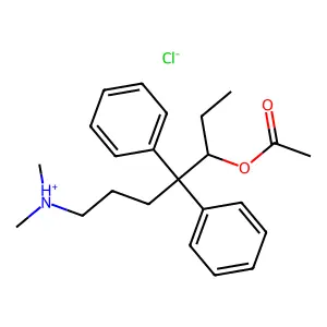 3-Hexanol, 6-(dimethylamino)methyl-4,4-diphenyl-, acetate, hydrochloride structure