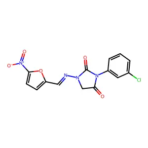 Hydantoin, 1-(5-nitrofurfurylideneamino)-3-(m-chlorophenyl)- structure