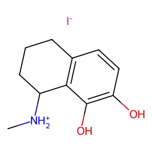 8-(Methylamino)-5,6,7,8-tetrahydronaphthalene-1,2-diol--hydrogen iodide (1/1) structure