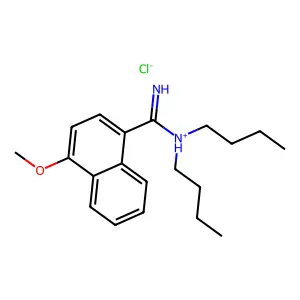 N,N-Dibutyl-4-methoxynaphthalene-1-carboximidamide--hydrogen chloride (1/1) structure