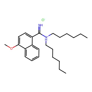 1-Naphthamidine, N,N-dihexyl-4-methoxy-, hydrochloride structure