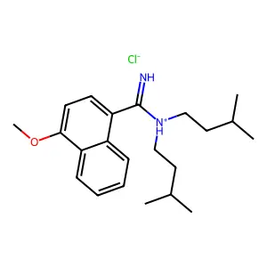 1-Naphthamidine, N,N-diisopentyl-4-methoxy-, hydrochloride structure