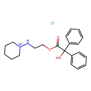 Benzilic acid, 2-(piperidinoamino)ethyl ester, hydrochloride structure