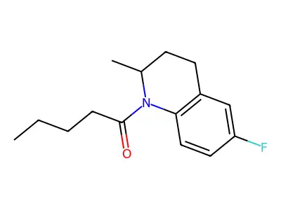 1-(6-fluoro-2-methyl-3,4-dihydro-2H-quinolin-1-yl)pentan-1-one structure