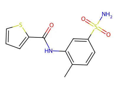 N-(2-methyl-5-sulfamoylphenyl)thiophene-2-carboxamide structure