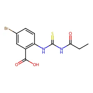 5-Bromo-2-(propanoylcarbamothioylamino)benzoic acid structure