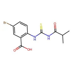 5-Bromo-2-(2-methylpropanoylcarbamothioylamino)benzoic acid structure