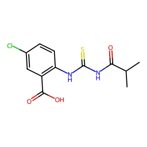 5-Chloro-2-(2-methylpropanoylcarbamothioylamino)benzoic acid structure